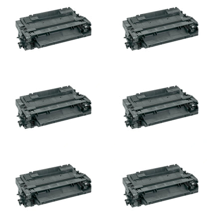 HP 55A CE255A Compatible Black Toner Cartridge, 6 Pack – cartridge only, without packaging