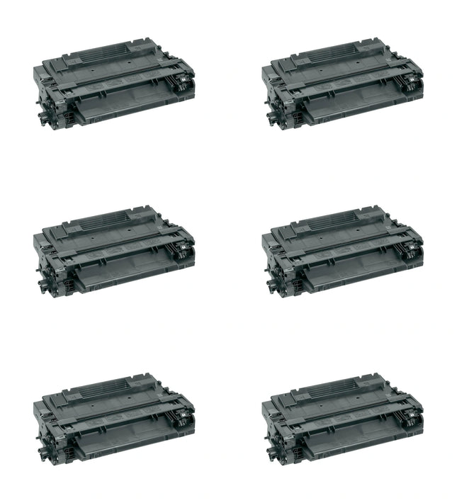 HP 55A CE255A Compatible Black Toner Cartridge, 6 Pack – cartridge only, without packaging