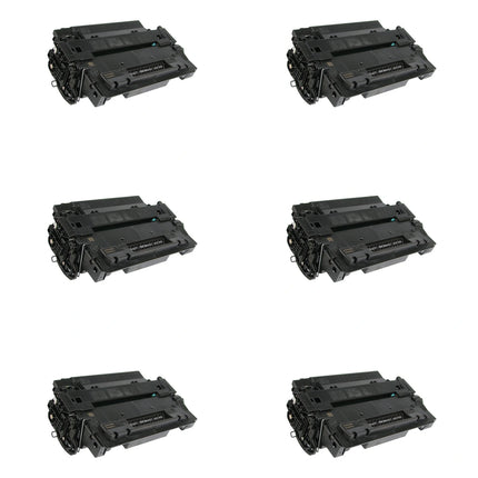 HP 55X CE255X Compatible Black Toner Cartridge, High Yield, 6 Pack – cartridge only, without packaging