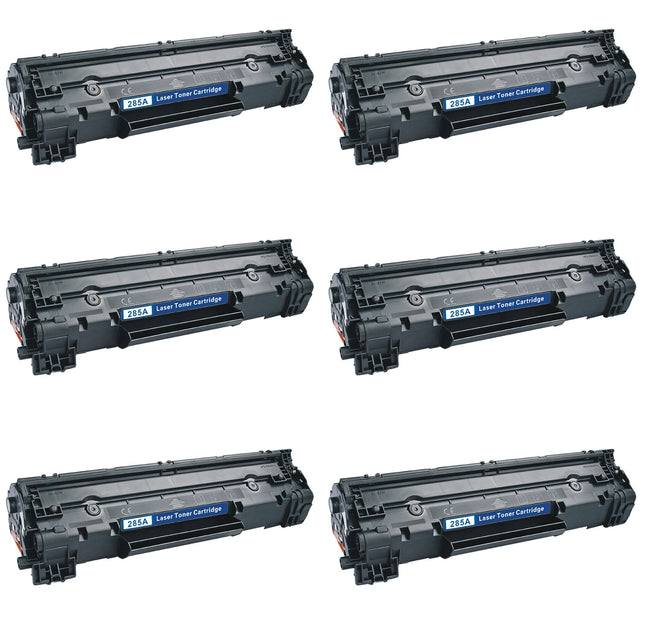 HP 85A CE285A Compatible Black Toner Cartridge, 6 Pack – cartridge only, without packaging
