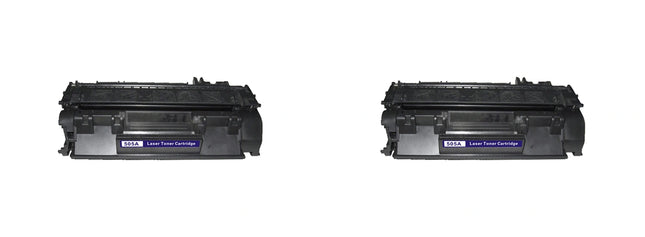 HP 05A CE505A Compatible Black Toner Cartridge, 2 Pack – cartridge only, without packaging