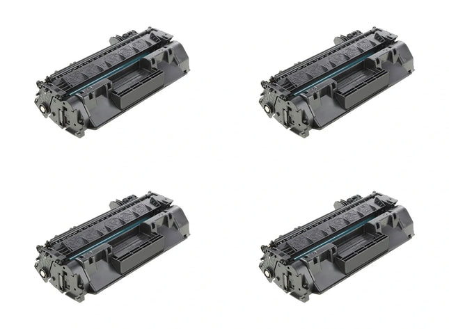 HP 05X CE505X Compatible Black Toner Cartridge, High Yield, 4 Pack – cartridge only, without packaging