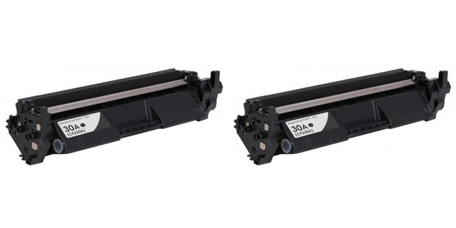 HP 30A CF230A Compatible Black Toner Cartridge, 2 Pack – cartridge only, without packaging