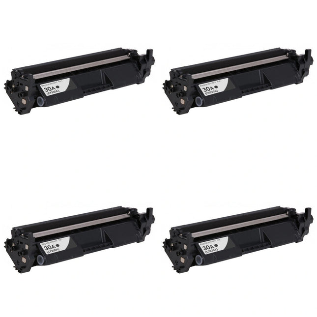 HP 30A CF230A Compatible Black Toner Cartridge, 4 Pack – cartridge only, without packaging