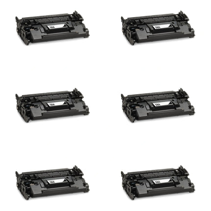 HP 58A CF258A Compatible Black Toner Cartridge, 6 Pack – cartridge only, without packaging