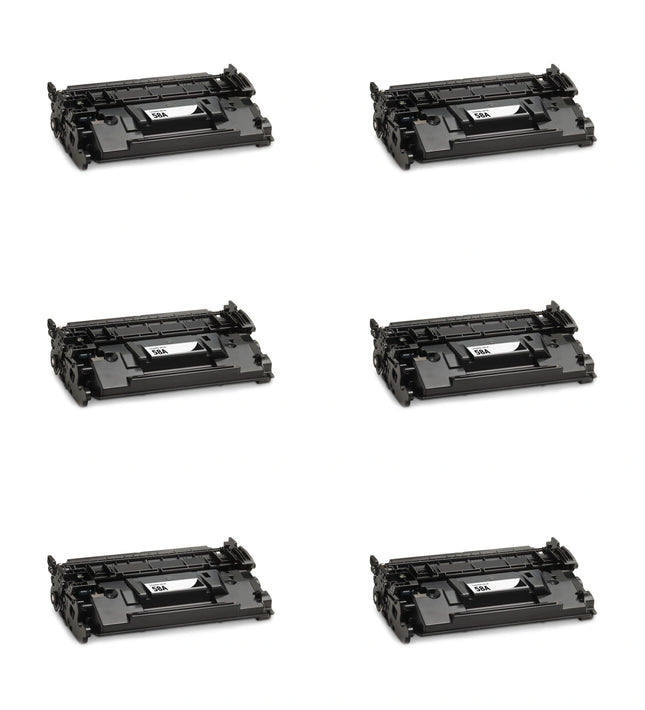 HP 58A CF258A Compatible Black Toner Cartridge, 6 Pack – cartridge only, without packaging