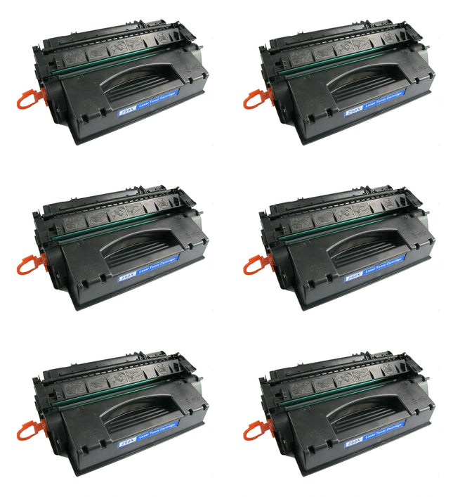 HP 80X CF280X Compatible Black Toner Cartridge, High Yield, 6 Pack – cartridge only, without packaging