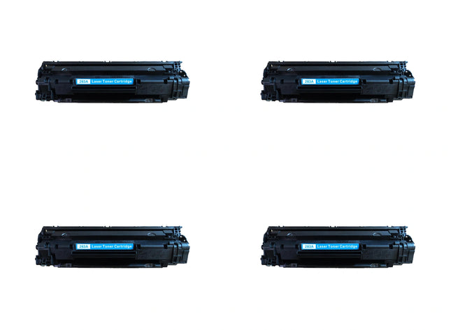 HP 83A CF283A Compatible Black Toner Cartridge, 4 Pack – cartridge only, without packaging