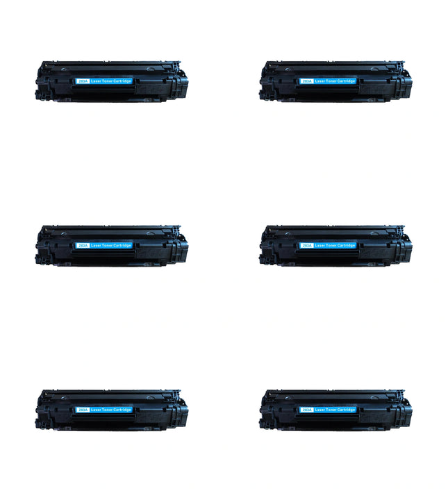 HP 83A CF283A Compatible Black Toner Cartridge, 6 Pack – cartridge only, without packaging