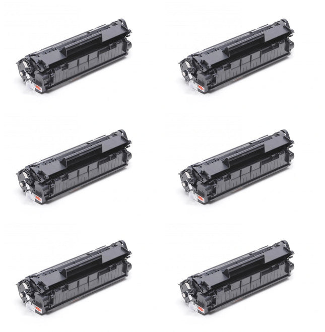 HP 12A Q2612A Compatible Black Toner Cartridge, 6 Pack – cartridge only, without packaging