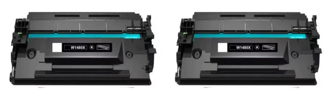 HP 148X W1480X Compatible Black Toner Cartridge, High Yield, 2 Pack – cartridge only, without packaging