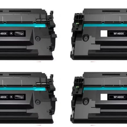 HP 148X W1480X Compatible Black Toner Cartridge, High Yield, 4 Pack – cartridge only, without packaging
