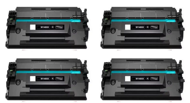 HP 148X W1480X Compatible Black Toner Cartridge, High Yield, 4 Pack – cartridge only, without packaging