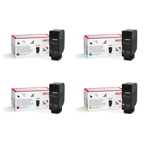 Xerox 006R04636 006R04637 006R04638 006R04639 Original High Capacity Toner Cartridge Combo, Black Cyan Magenta Yellow, VersaLink C625