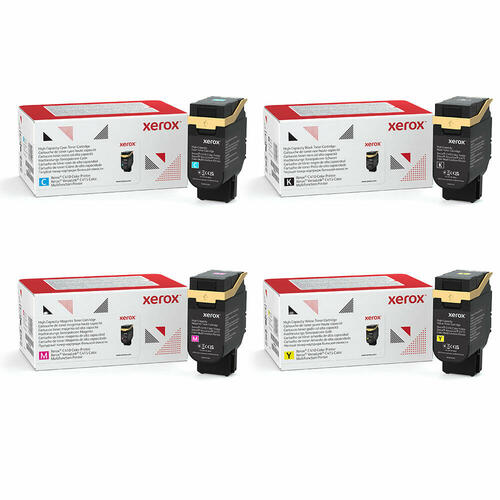 Xerox 006R04685 006R04686 006R04687 006R04688 Original High Capacity Toner Cartridge Combo, Black Cyan Magenta Yellow, C410 VersaLink C415