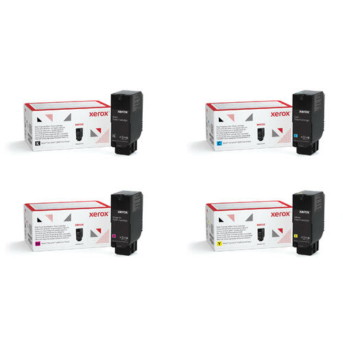 Xerox 006R04624 006R04625 006R04626 006R04627 Original High Capacity Toner Cartridge Combo, Black Cyan Magenta Yellow, VersaLink C620