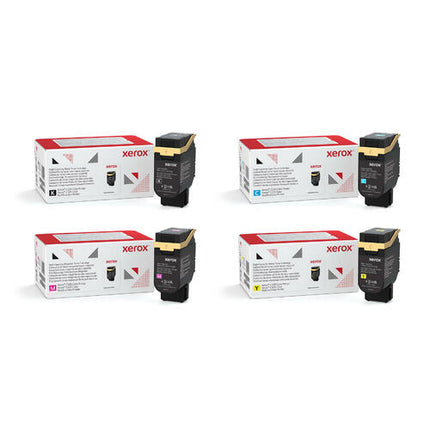 Xerox 006R04828 006R04829 006R04830 006R04831 Original High Capacity Toner Cartridge Combo, Black Cyan Magenta Yellow, C325 C320