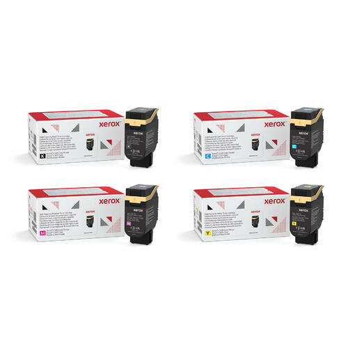 Xerox 006R04828 006R04829 006R04830 006R04831 Original High Capacity Toner Cartridge Combo, Black Cyan Magenta Yellow, C325 C320