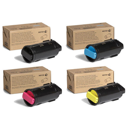 Xerox 106R03916 106R03917 106R03918 106R03919 Original Extra High Capacity Toner Cartridge Combo, Black Cyan Magenta Yellow, VersaLink C600