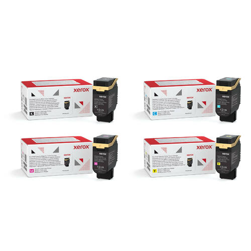 Xerox 006R04820 006R04821 006R04822 006R04823 Original Toner Cartridge Combo, Black Cyan Magenta Yellow, C325 C320
